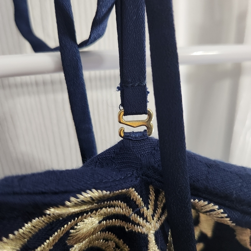 Lilly Pulitzer Demi convertible dress navy embroidered glam size 10 - Picture 4 of 12